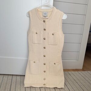 Reformation Cream Sleeveless Knit Dress